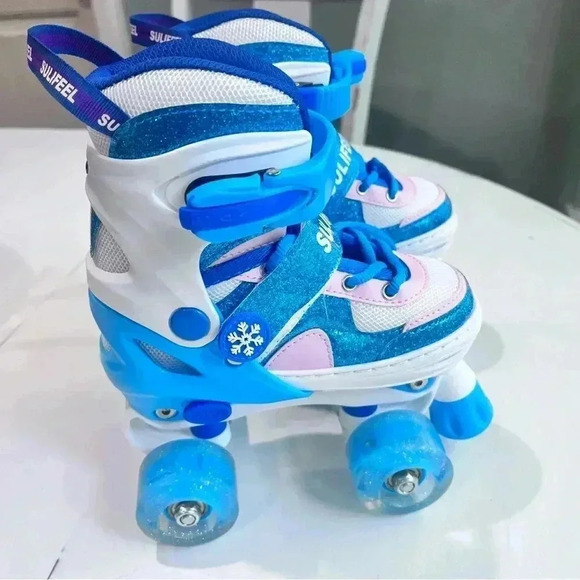 SULIFEEL Roller Skates Adjustable Light up Roller Skates Girls Sz S Eu 28-31 - Picture 4 of 6